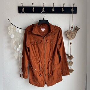 Burnt Orange Mossimo Utility Jacket. Size Small.